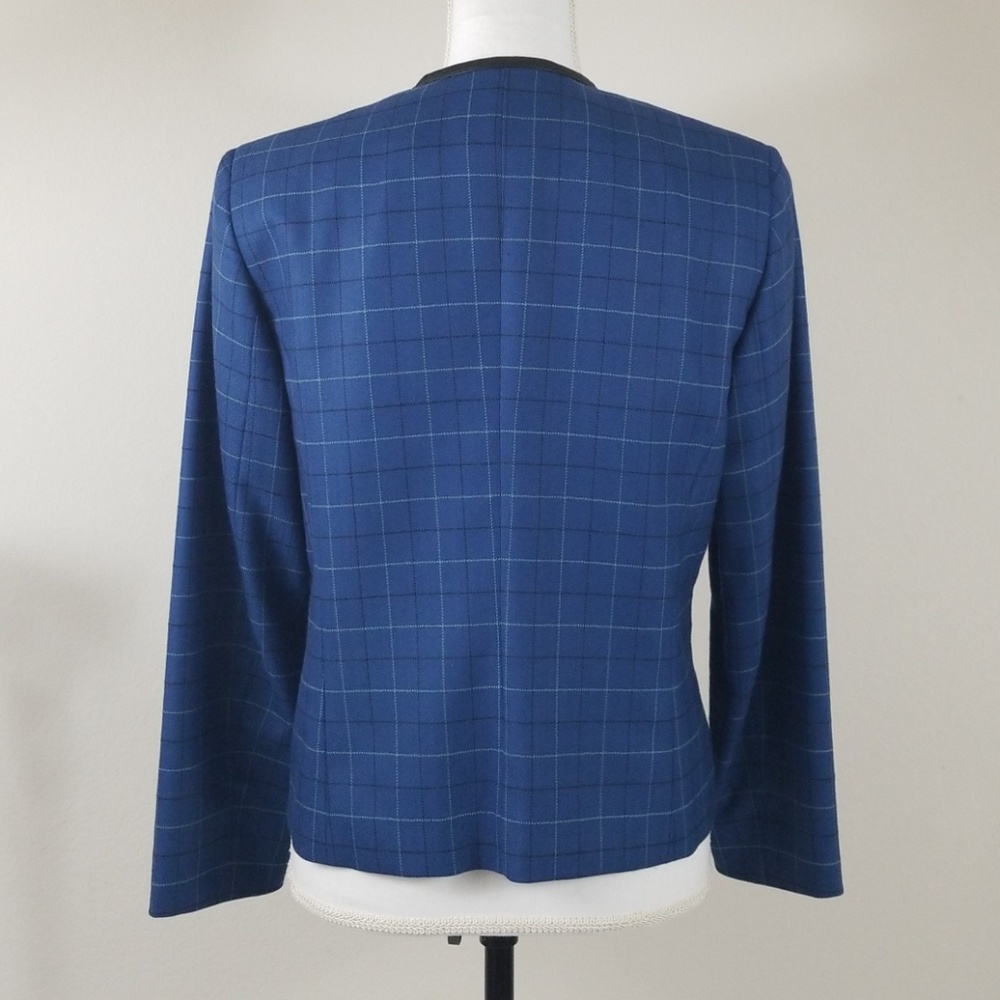 Pendleton Blue Window Pane Plaid Wool Blazer C4 - image 5